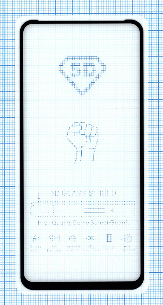 Защитное стекло "Полное покрытие" для Xiaomi Redmi Note 9 черное