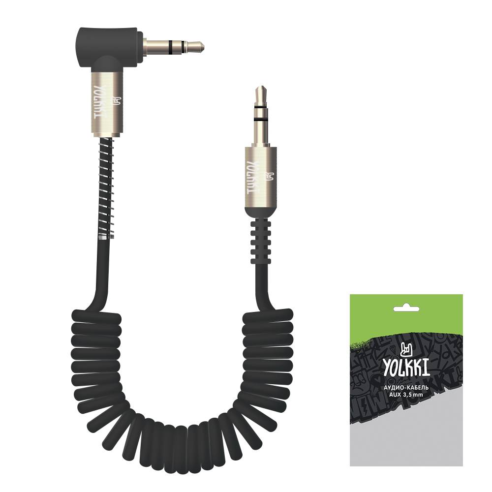 Кабель AUX YOLKKI Drum pack черный (1,8м)