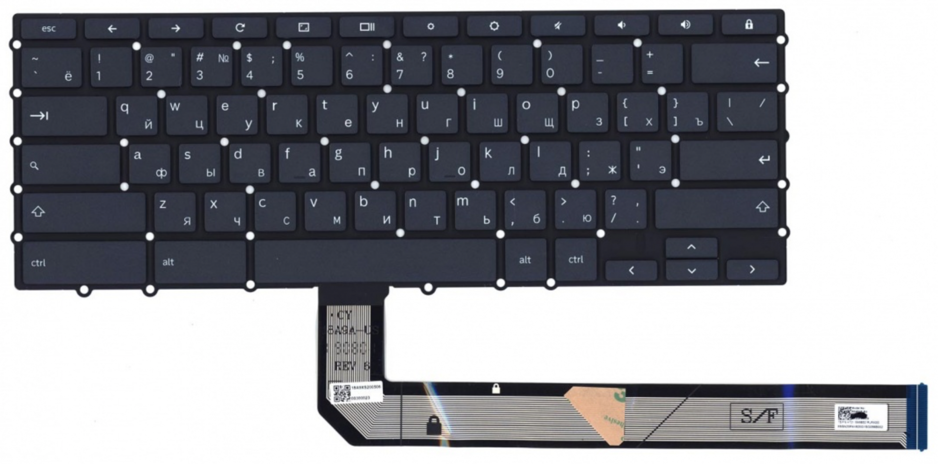 Клавиатура Lenovo Yoga Chromebook C630 с подсветкой, OEM