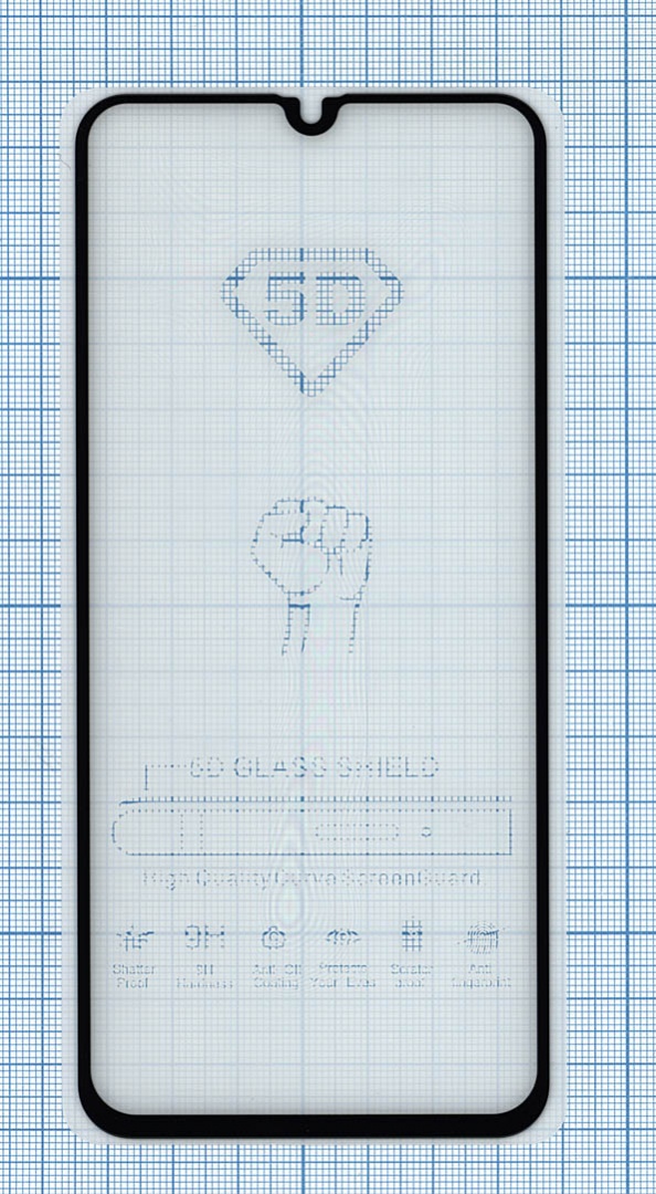 Защитное стекло "Полное покрытие" для Xiaomi Redmi 9A черное