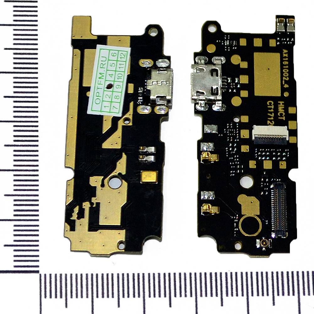 Шлейф (плата) Xiaomi Redmi Note 4 + системный разъем + микрофон