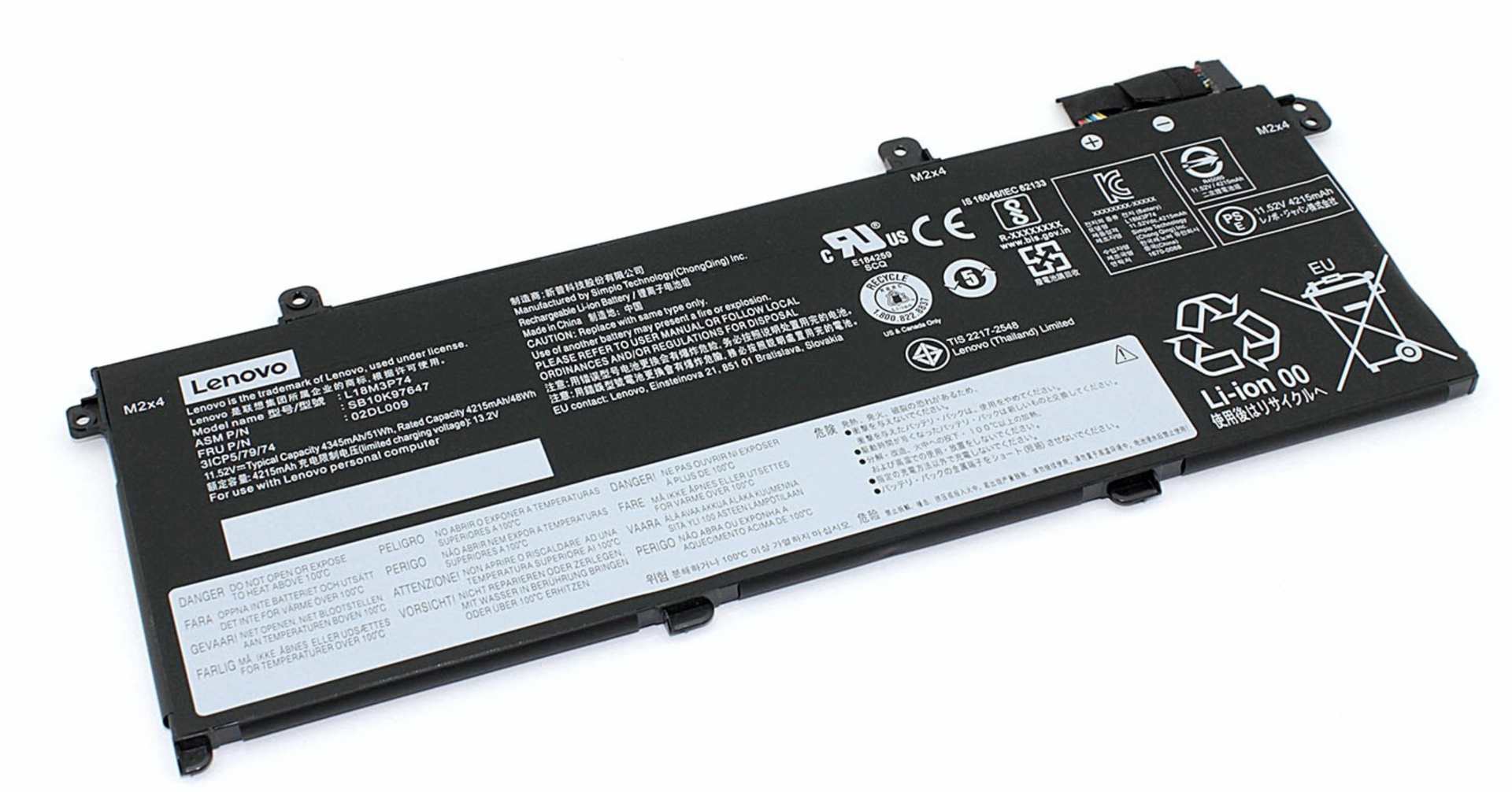 Аккумулятор Lenovo ThinkPad T590 20N4S0QN00 11.55V, 51Wh, Original