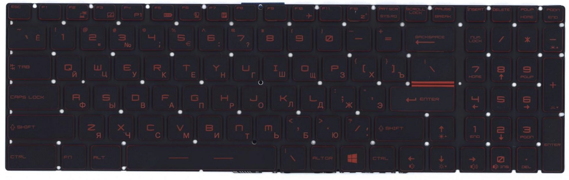 Клавиатура MSI GS63 7RD(Stealth)-066XRU с красной подсветкой, OEM