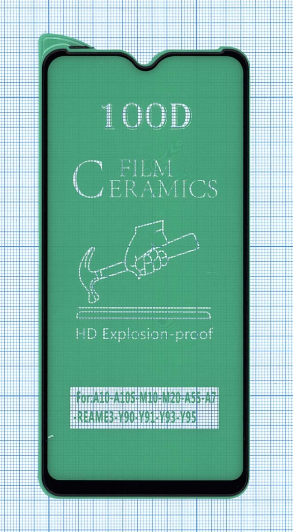 Керамическая пленка (стекло) для Vivo Y93/ Y91/ Y95 черная