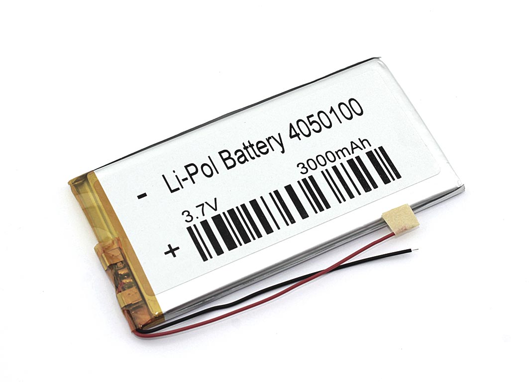 Аккумулятор Li-Pol (батарея) 4*50*100мм 2pin 3,7V 3000mAh