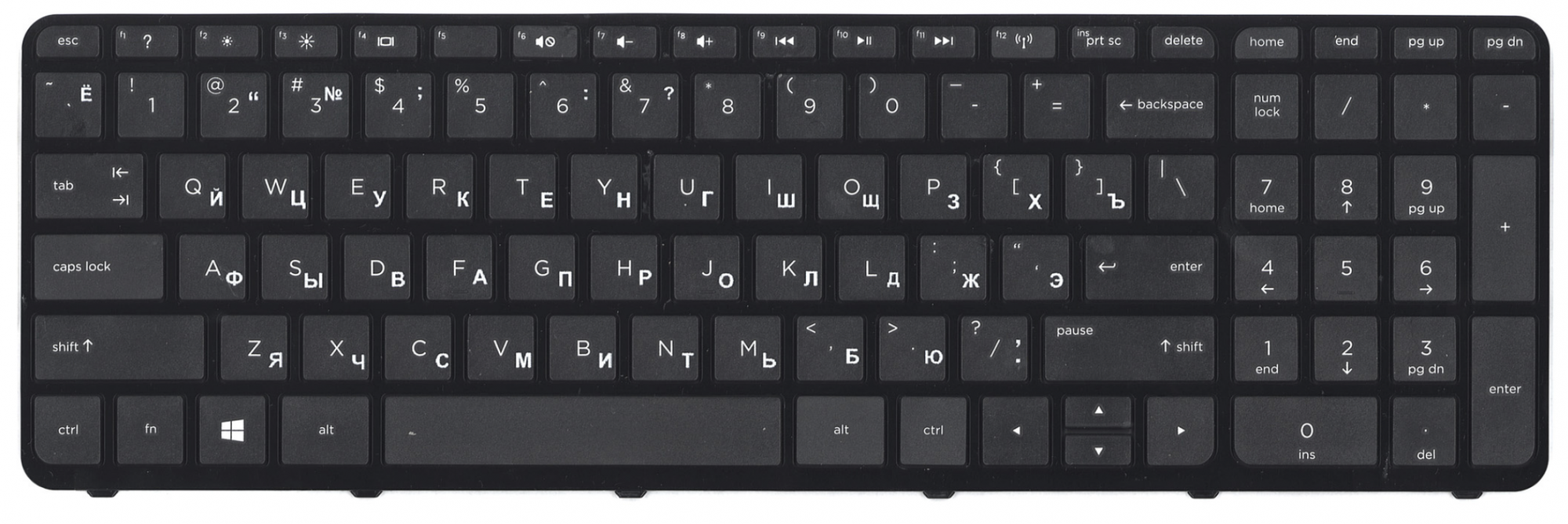 Клавиатура HP Pavilion 17-n с рамкой, чёрная, OEM