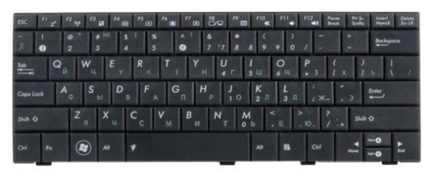 Клавиатура Asus Eee PC 1001, 1001HA, 1005, 1005HA, 1008, 1008HA, б/у