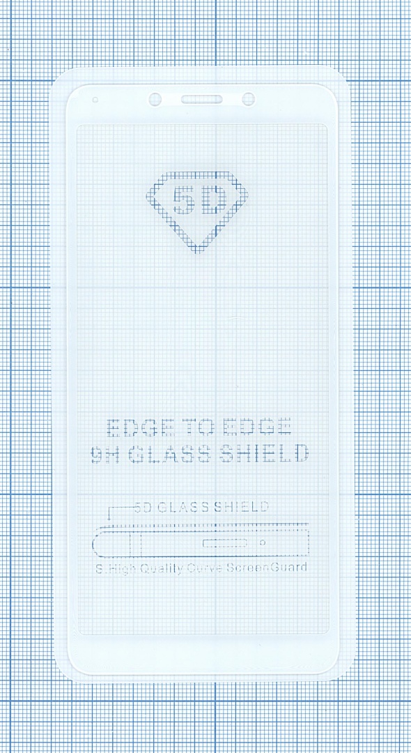 Защитное стекло "Полное покрытие" для Xiaomi Redmi 6A белое