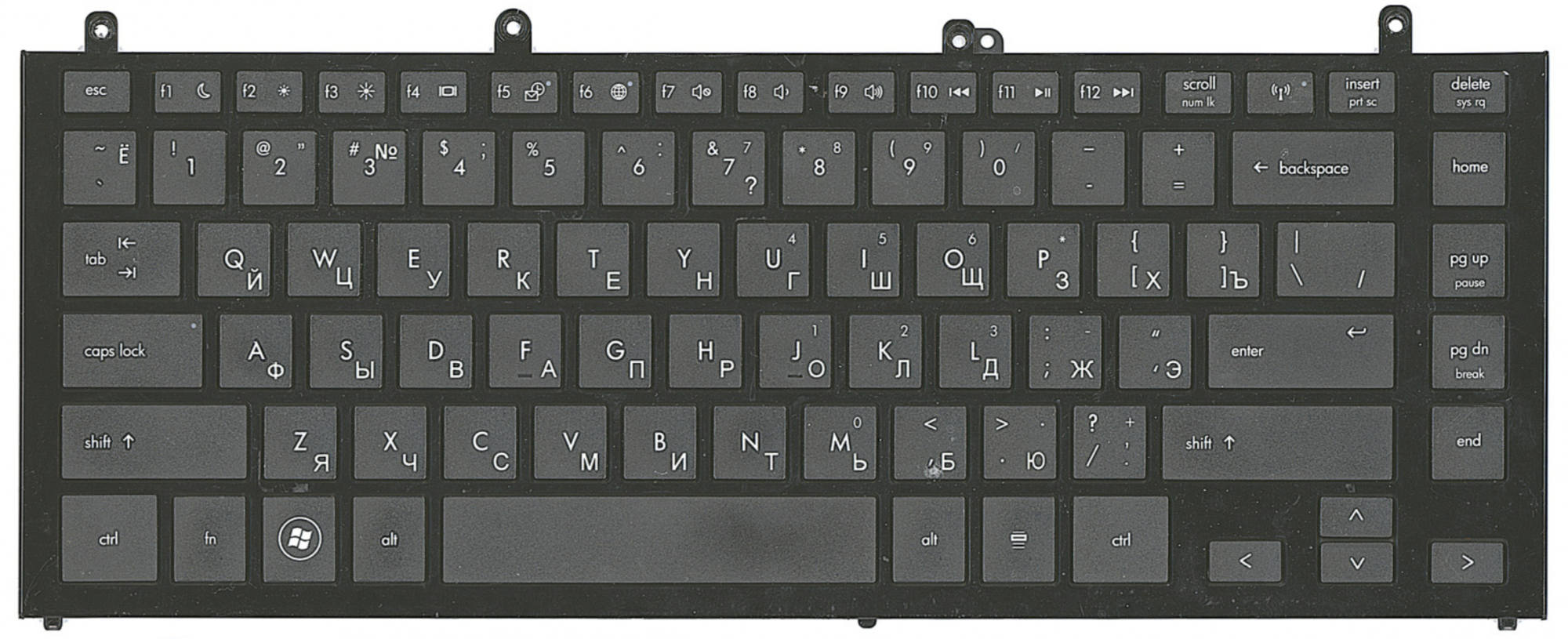 Клавиатура HP Probook 4325s черная, с рамкой, OEM