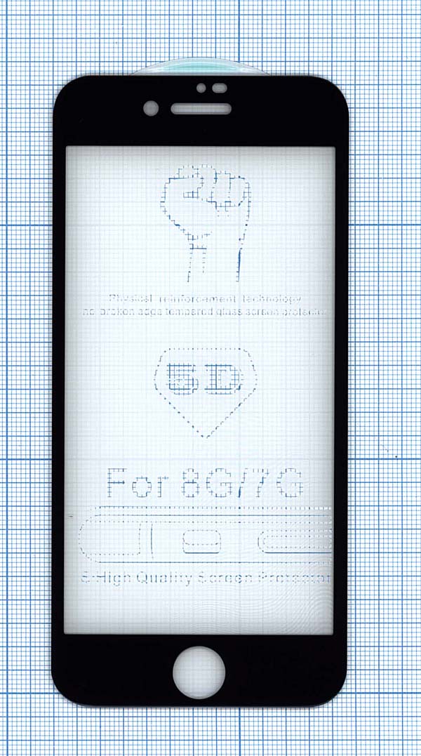 Защитное стекло 6D для Apple iPhone SE (2020) черное