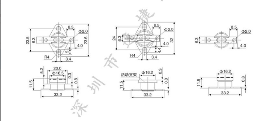 Термостат биметаллический KSD301 10А/70 С нормально разомкнутый