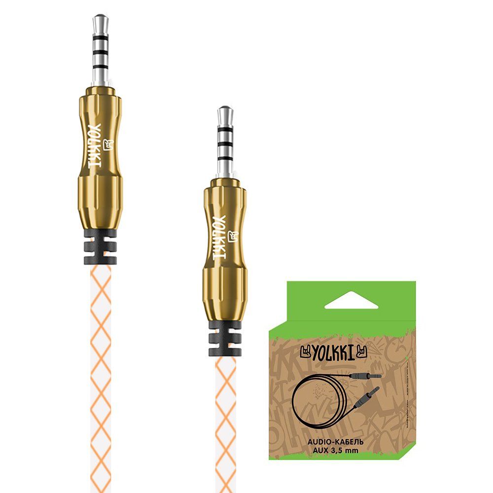 Кабель AUX YOLKKI Bongo 02 box золото (1м)