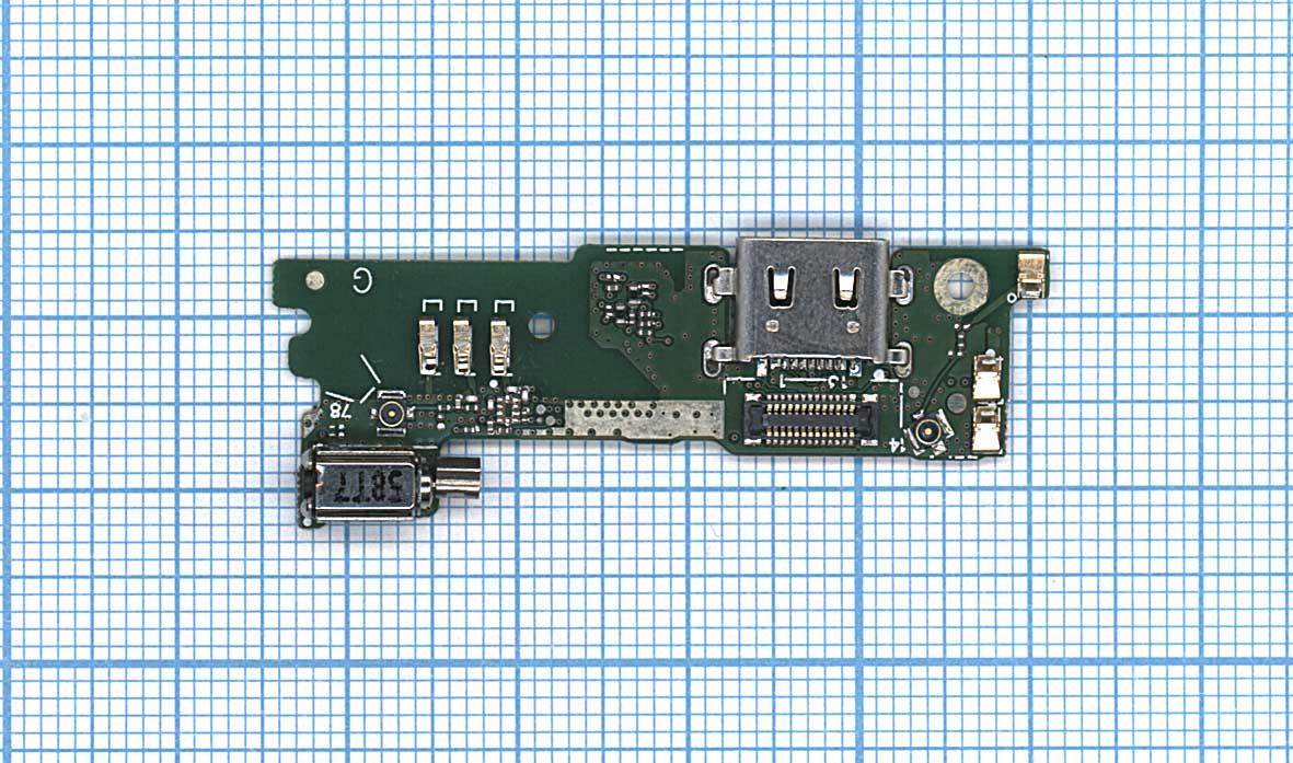 Разъем Type C для Sony Xperia XA1 G3121 (плата с системным разъемом, микрофоном и вибро)