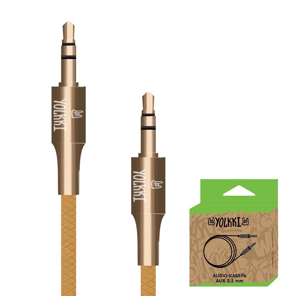 Кабель AUX YOLKKI Flute box золото (1м)