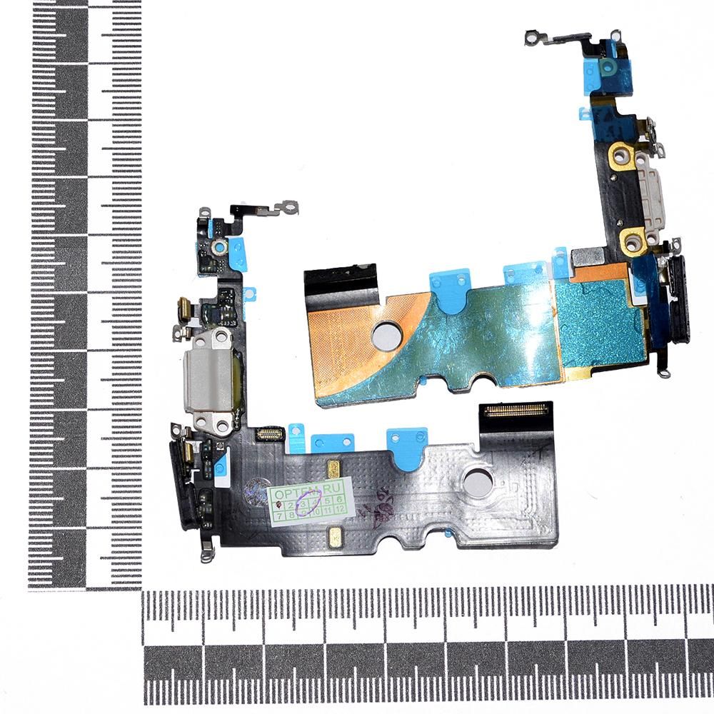 Шлейф iPhone 8 + разъем зарядки серый orig Factory