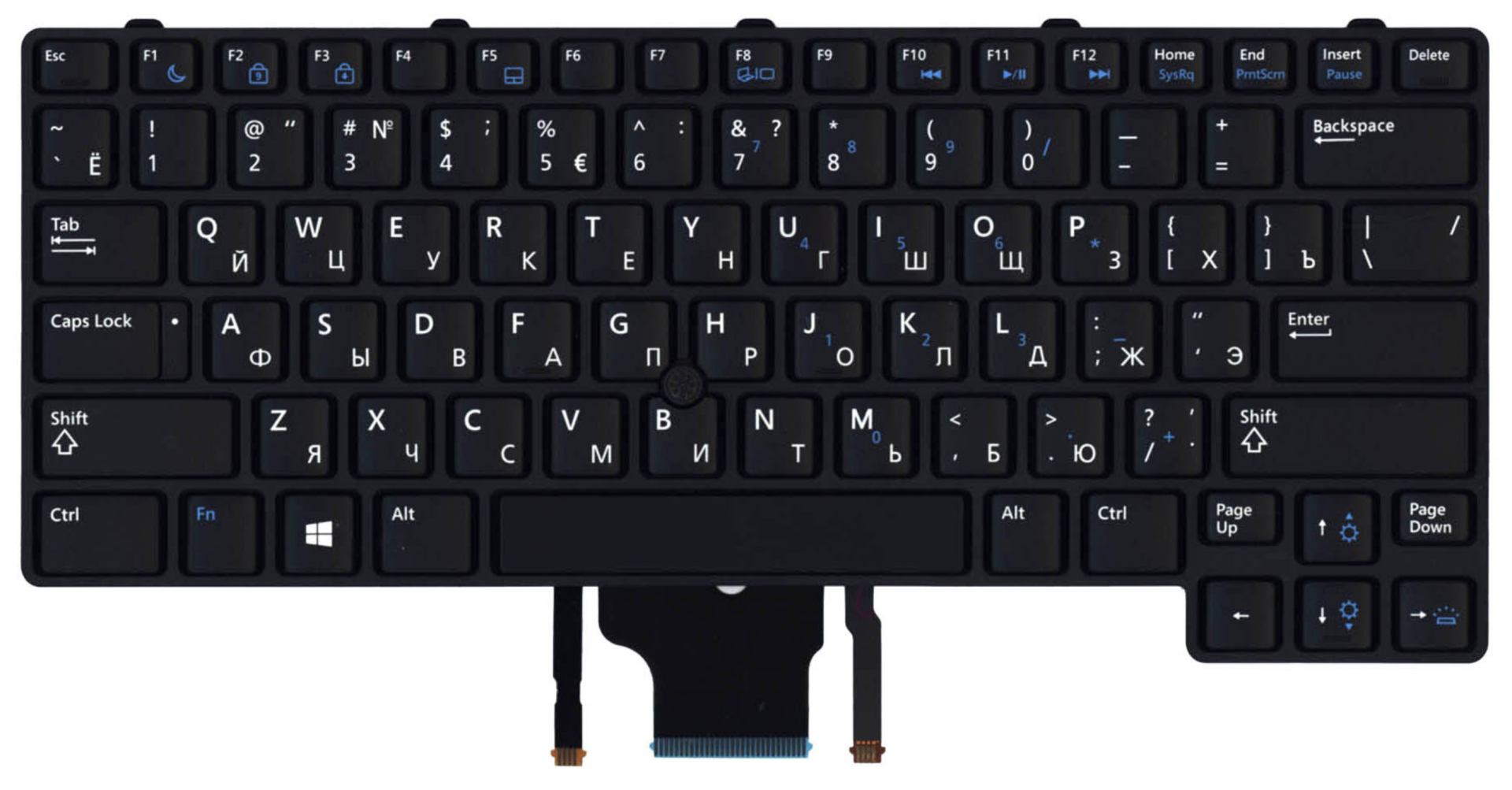 Клавиатура DELL Latitude E6430 с указателем, с подсветкой, OEM