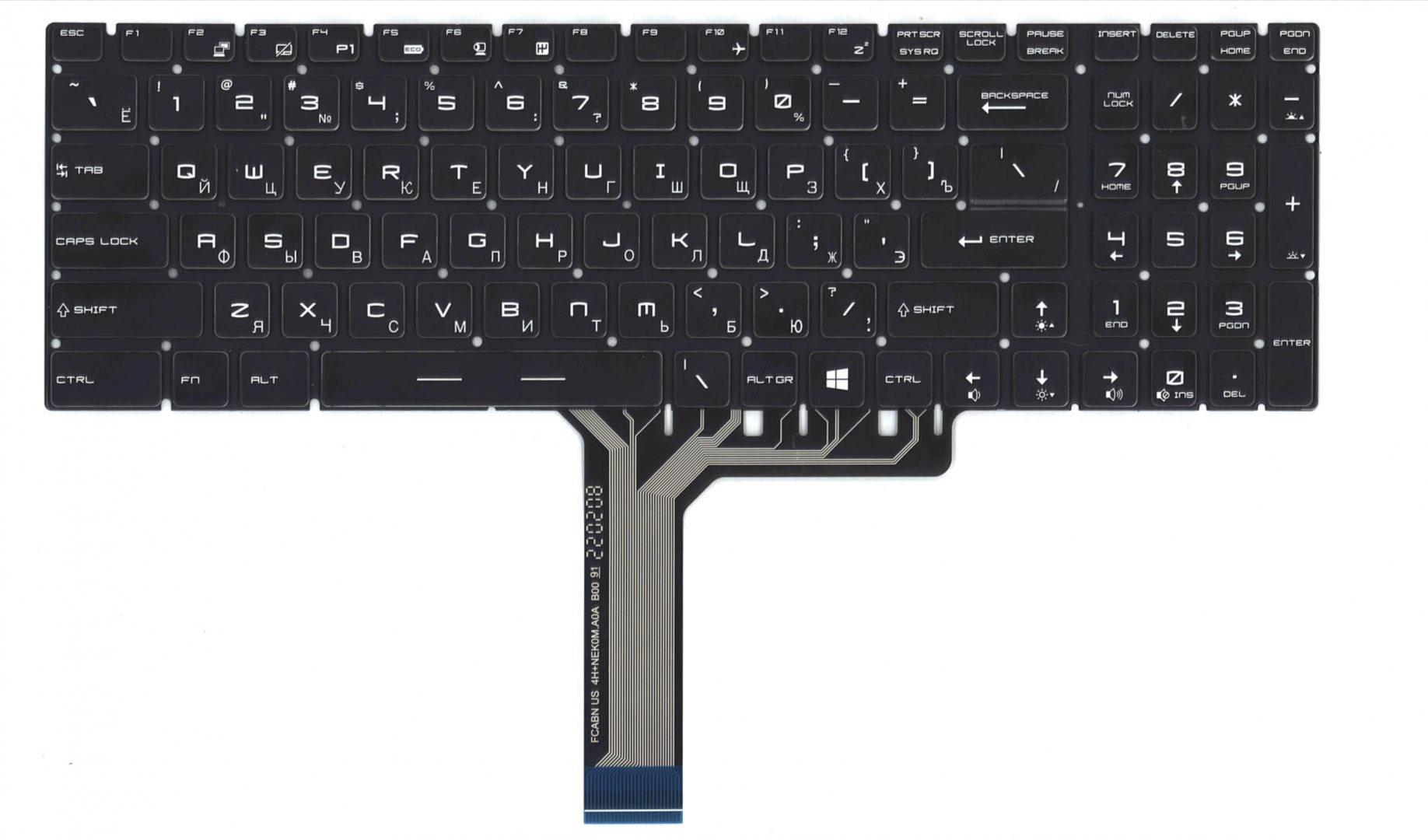 Клавиатура MSI GL75 9SDK-097XRU с цветной подсветкой, OEM