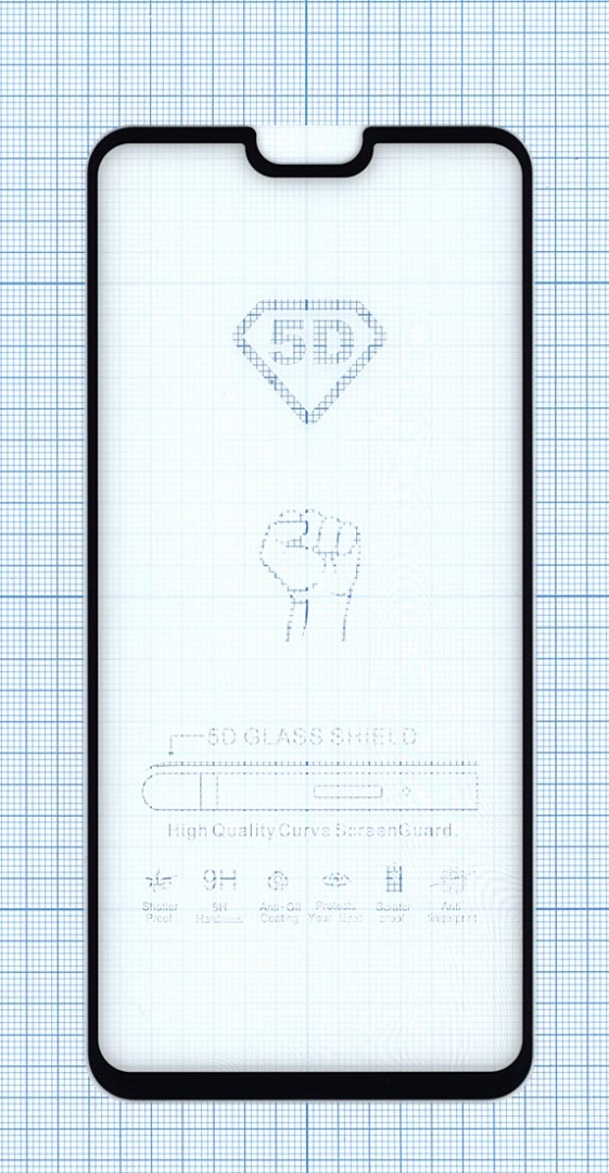 Защитное стекло "Полное покрытие" для Huawei Honor 9X Lite черное