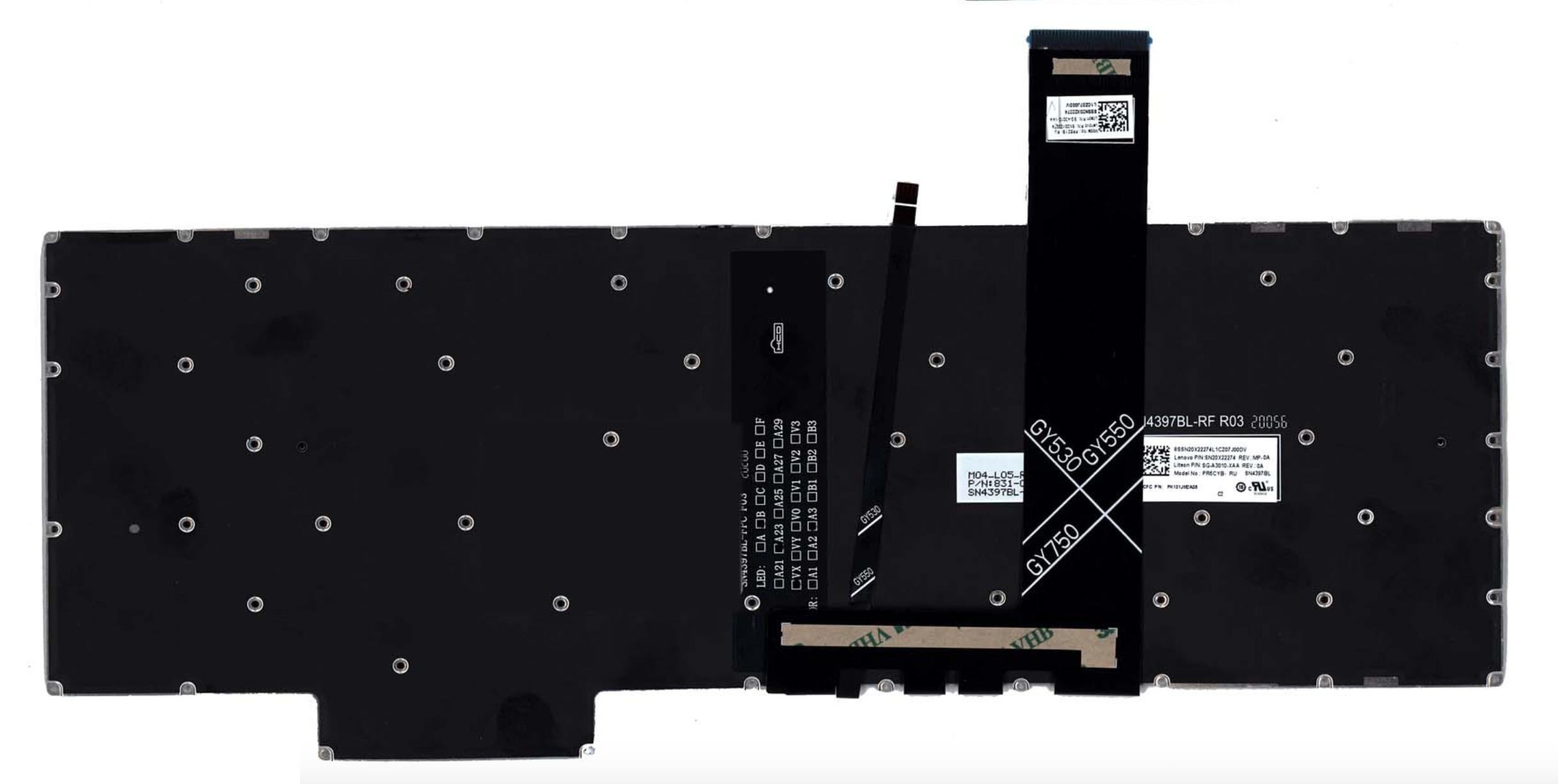 Клавиатура Lenovo Legion Y7000P 2020 с синей подсветкой, OEM