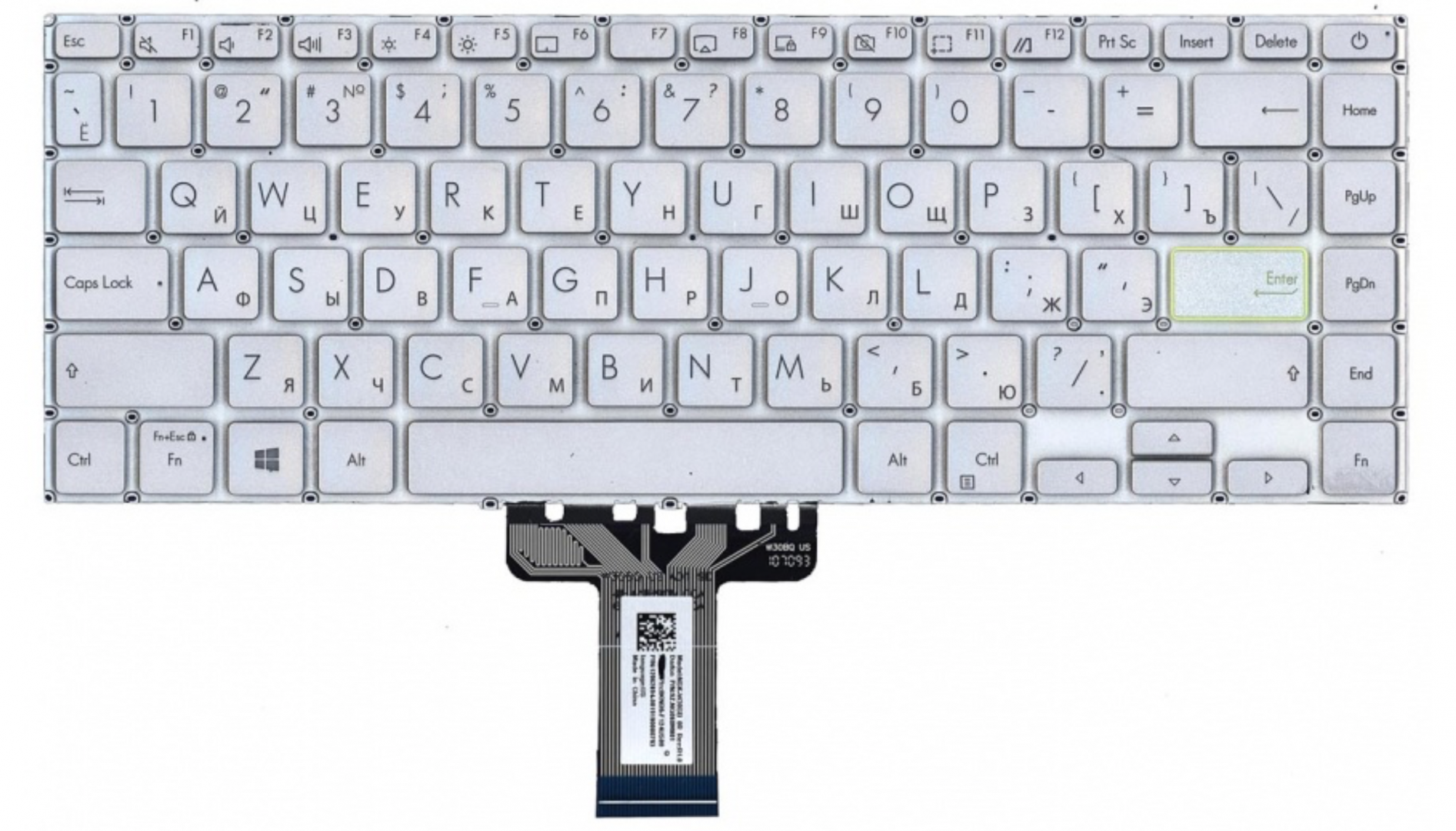 Клавиатура Asus VivoBook 14 K413JA серебристая, OEM