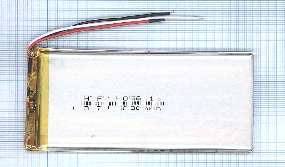 Аккумулятор Li-Pol (батарея) 5*56*115мм 3pin 3.7V/5000mAh