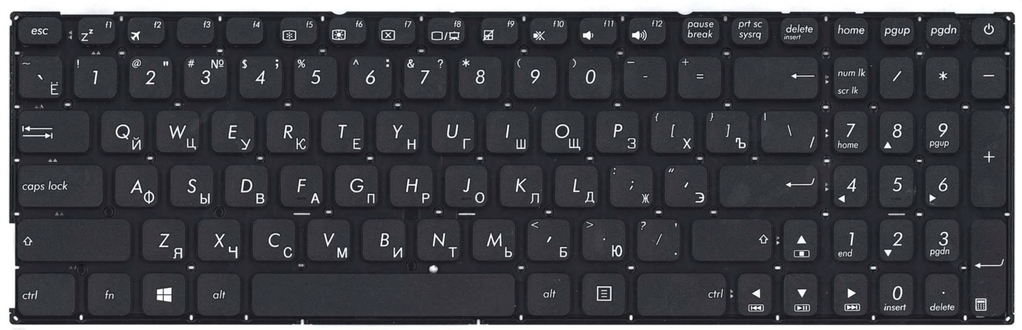 Клавиатура ASUS X541UV-DM1401T чёрная, OEM