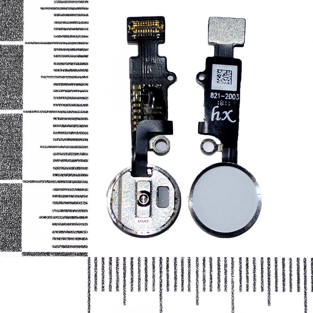 Механизм кнопки HOME iPhone 7/7 Plus/8/8 Plus с толкателем и шлейфом бел /работает без Bluetooth/ HX