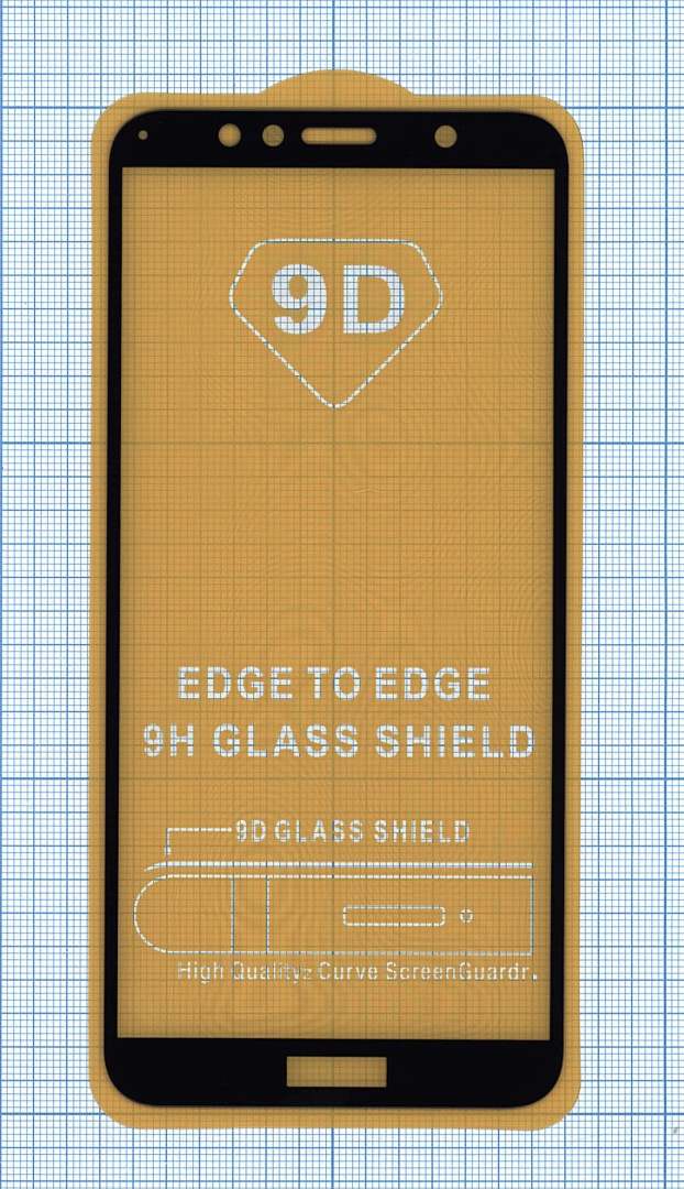 Защитное стекло "Полное покрытие" для Huawei Honor 7A pro черное