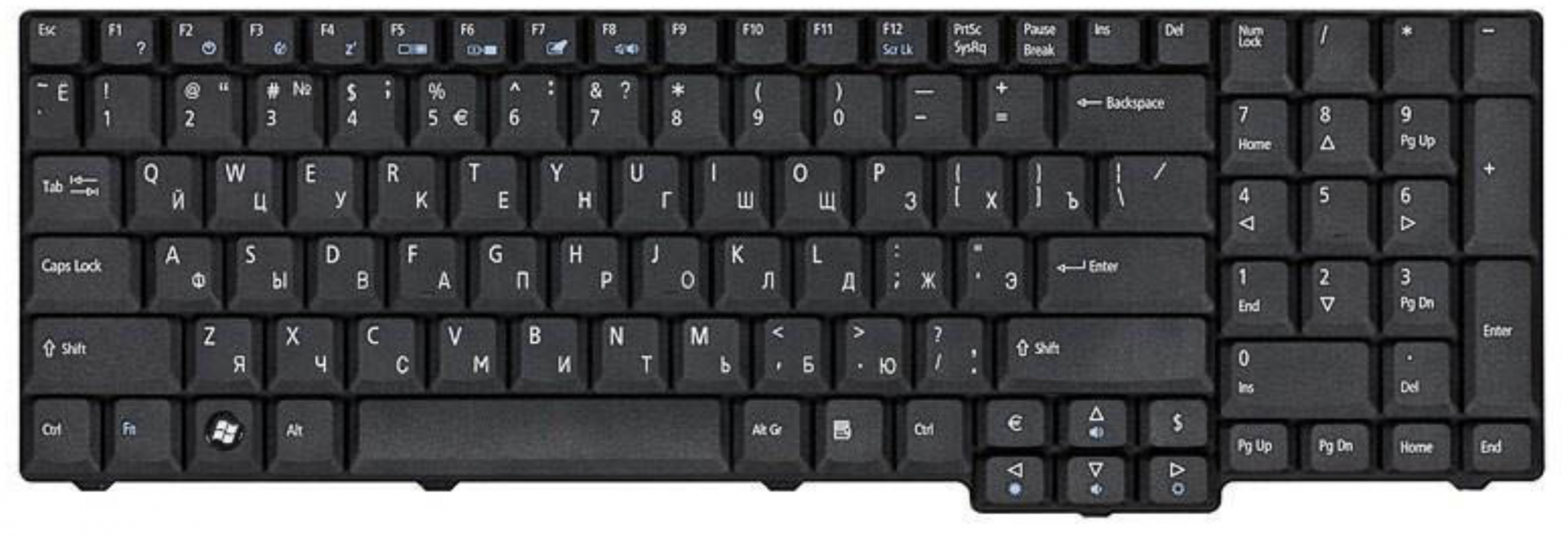 Клавиатура Acer Aspire 9802WKMI OEM