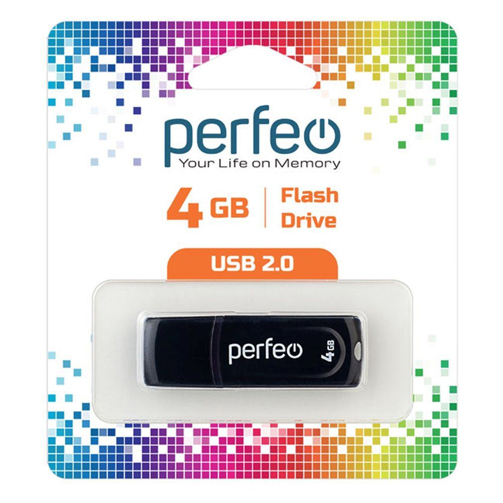 4GB USB 2.0 Flash Drive PERFEO C09 черный (PF-C09B004)