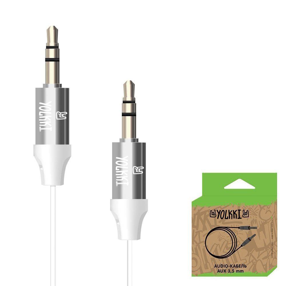 Кабель AUX YOLKKI Piano box белый (1м)