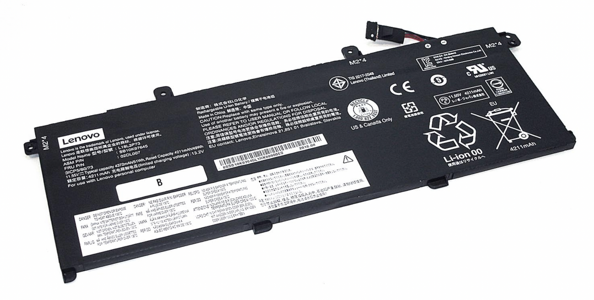 Аккумулятор Lenovo ThinkPad T490 20N2000LUE 11.55V, 4372mAh, Original