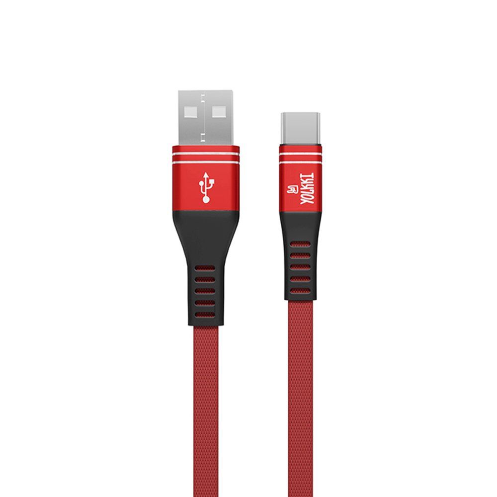 Кабель USB - TYPE-C YOLKKI Pro 06 pack красный (1м) /max 2,1A/