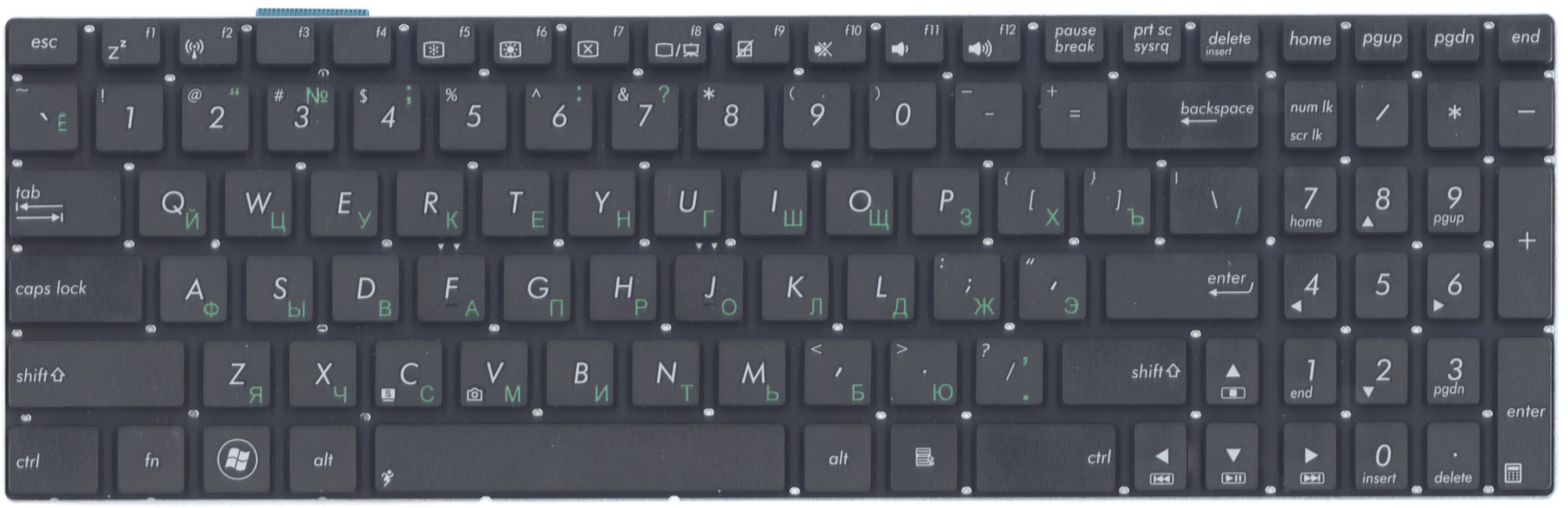 Клавиатура ASUS N551JM чёрная, OEM