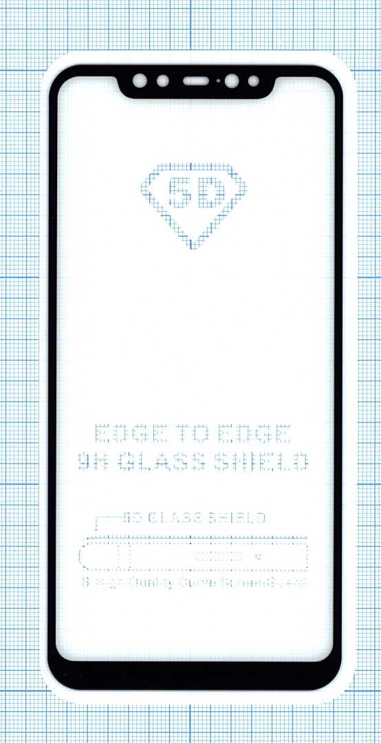 Защитное стекло "Полное покрытие" для Xiaomi Mi8 черное