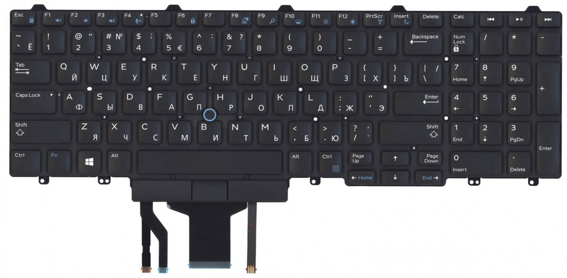 Клавиатура DELL Latitude E5550 с подсветкой, гор. Enter, OEM