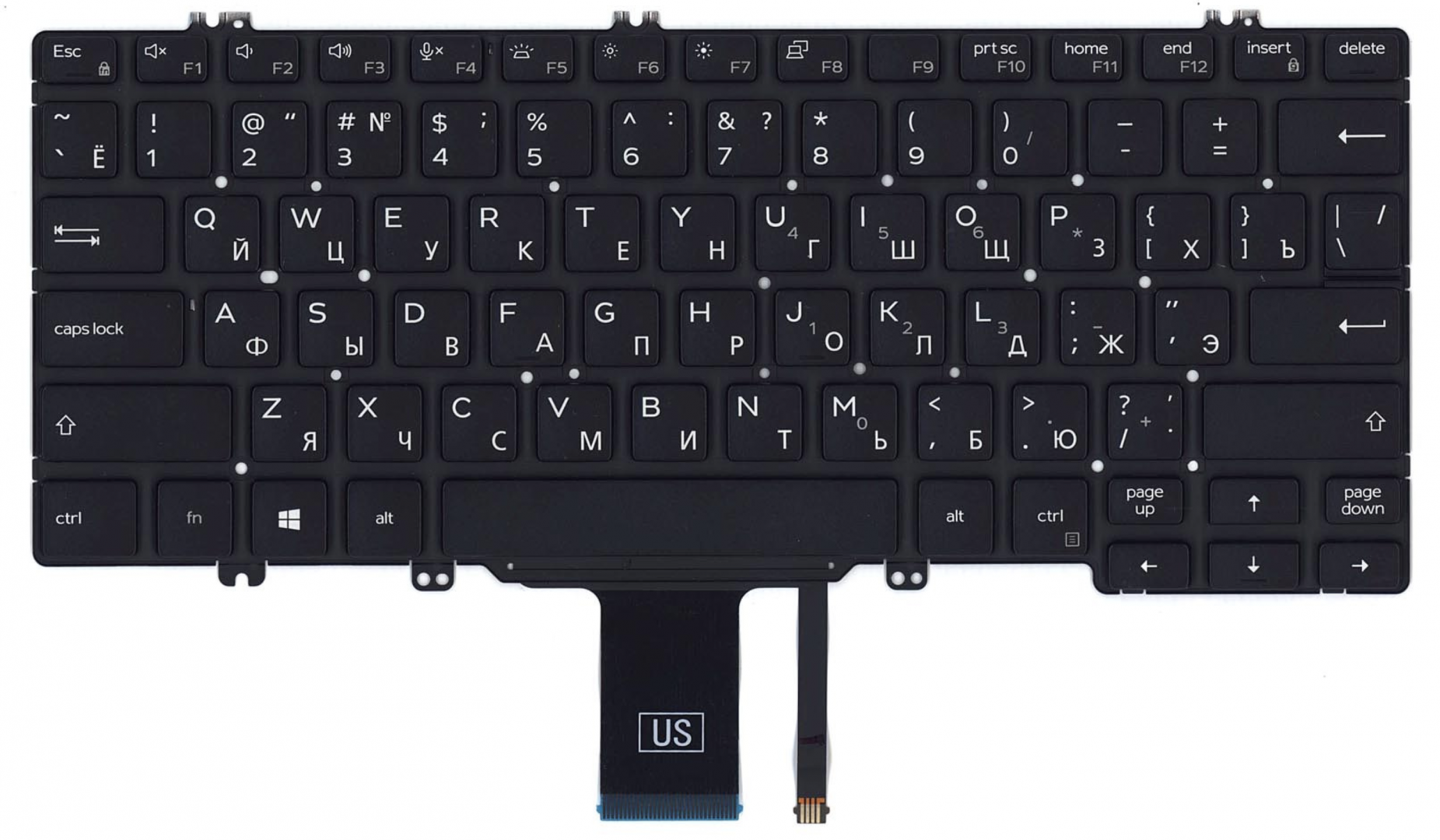 Клавиатура DELL Latitude 7300, 7300-2620 с подсветкой, OEM