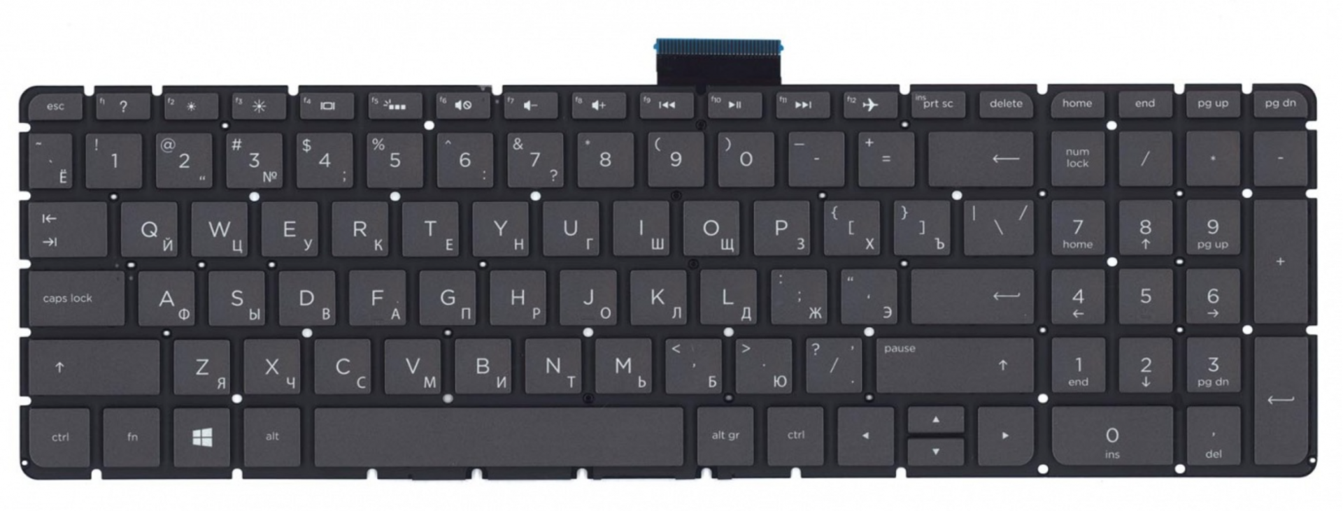 Клавиатура HP Pavilion 17-ab031ng серая с подсветкой, OEM