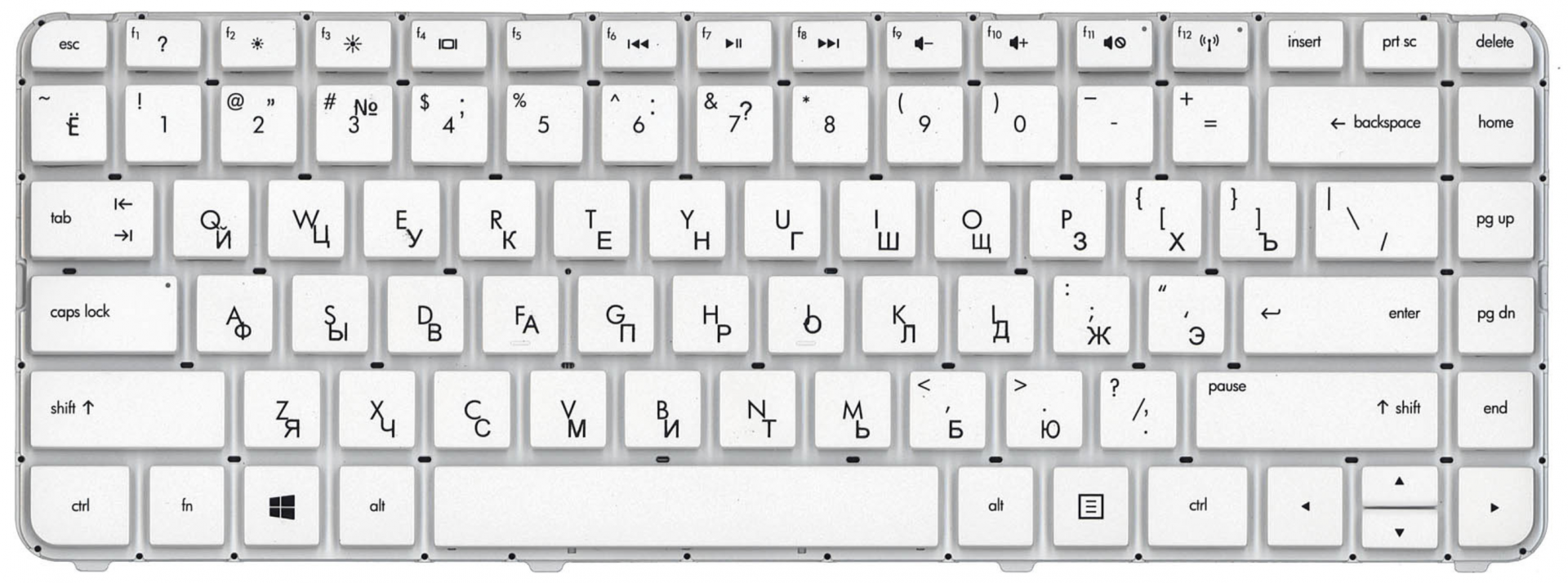 Клавиатура HP Pavilion G4-2100 белая, без рамки, OEM