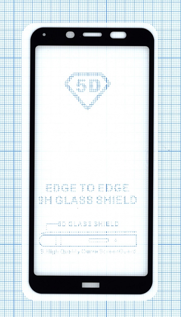 Защитное стекло "Полное покрытие" для Xiaomi Redmi 6A черное