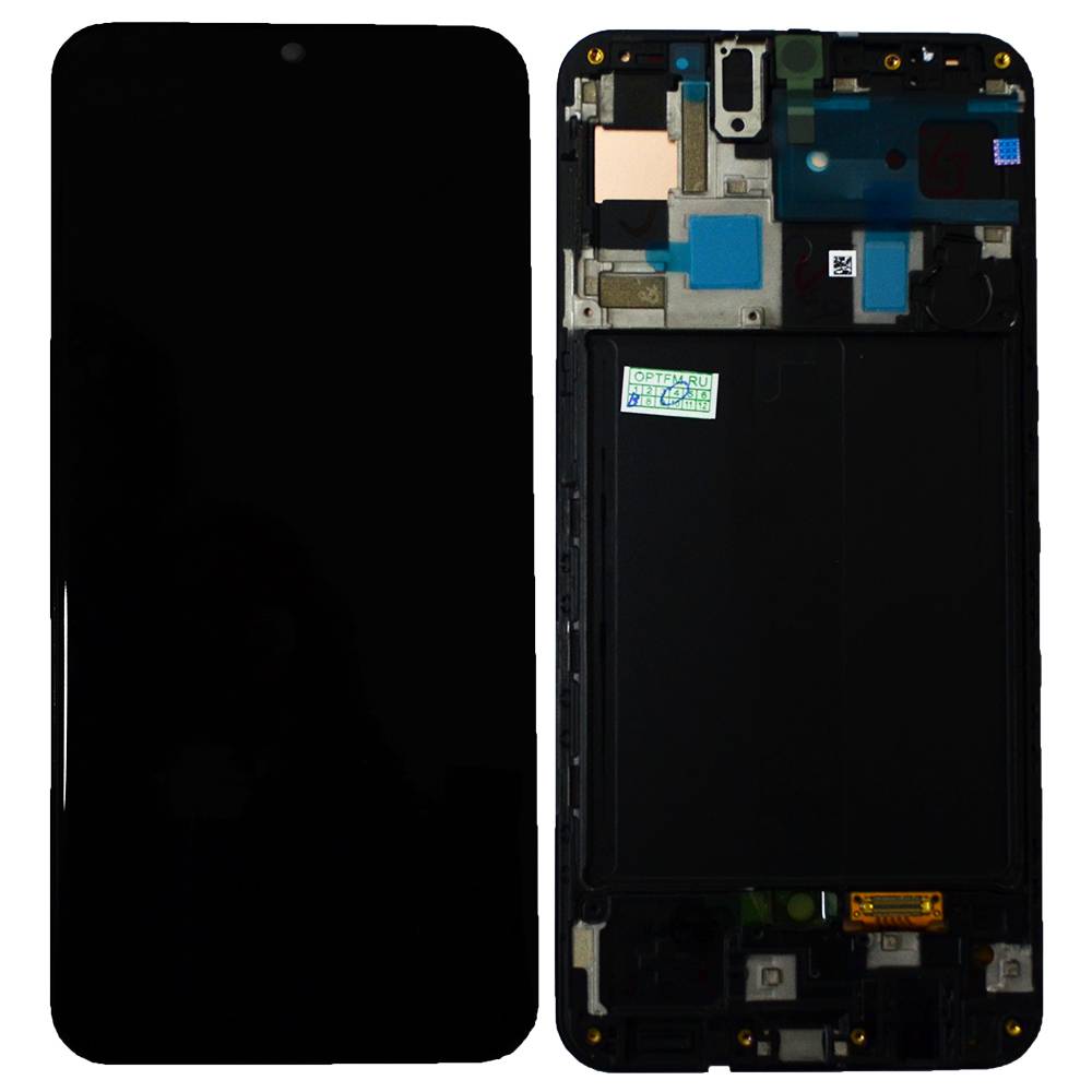 Дисплей Samsung SM-A505F/Galaxy A50 (2019)+ тачскрин в рамке черный Oриг 100%