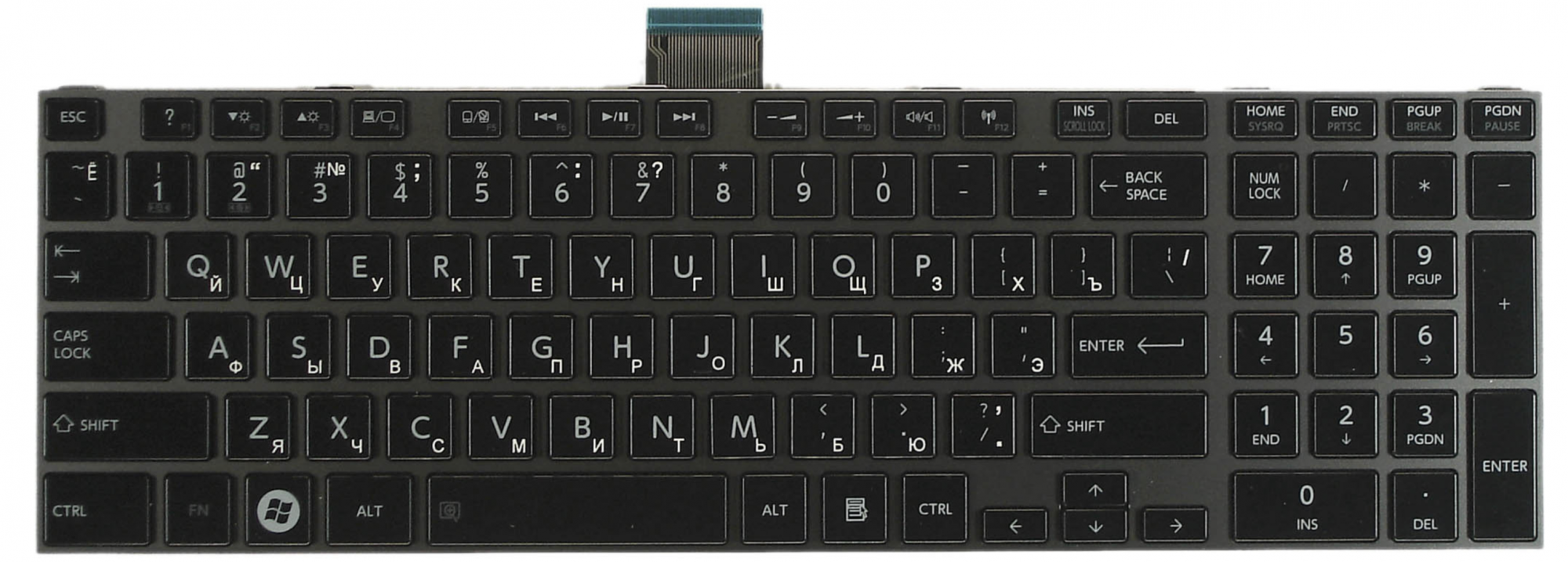 Клавиатура Toshiba Satellite L855 с черной рамкой, OEM