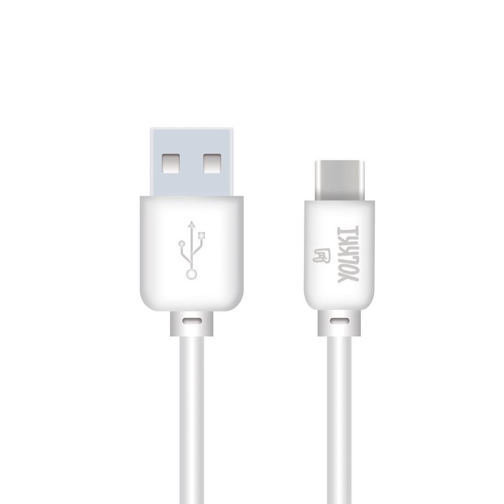 Кабель USB - TYPE-C YOLKKI Standart 02 NEW box белый (1м) /max 2,1A/
