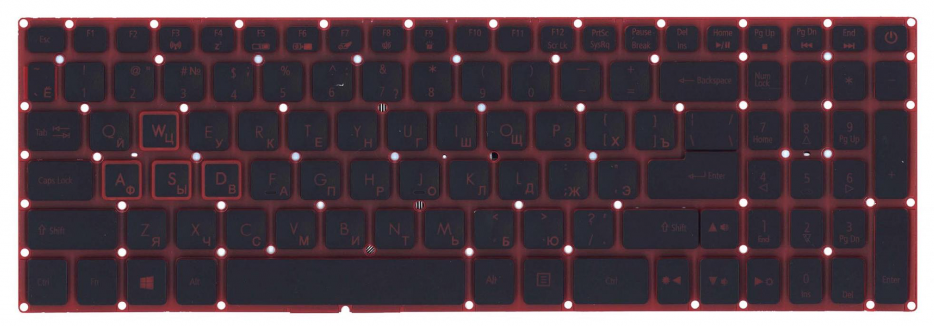 Клавиатура Acer Aspire VN7-593G-73FZ с красной подсветкой, OEM
