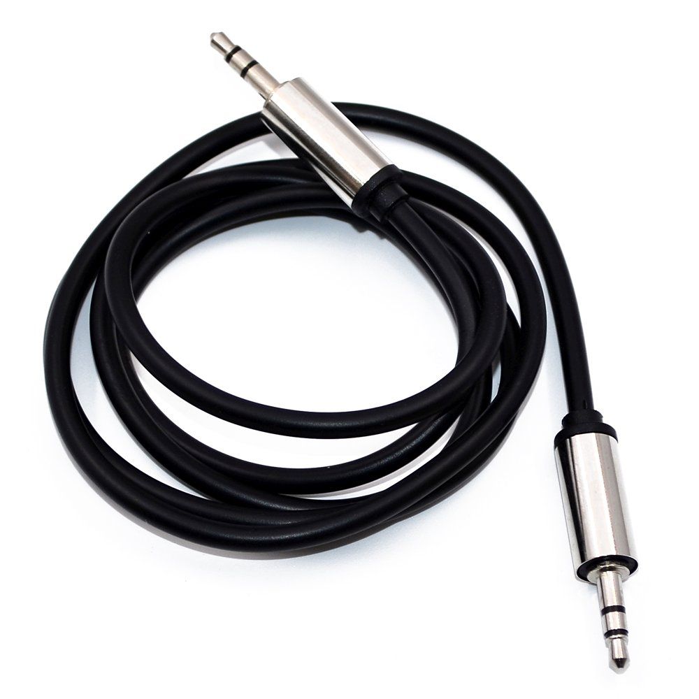 Кабель AUX круглый черный (1м)