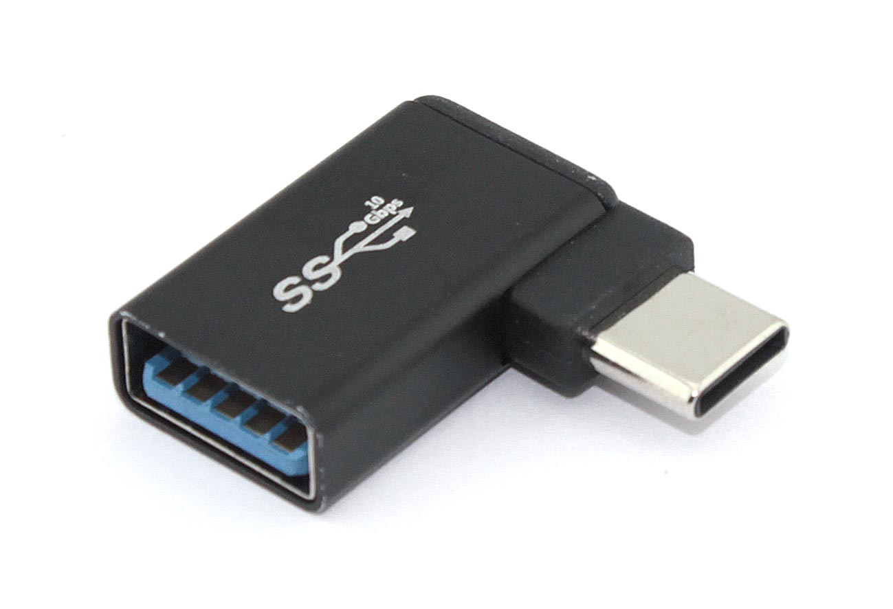 Переходник OTG USB Type A мама на Type-C папа угловой
