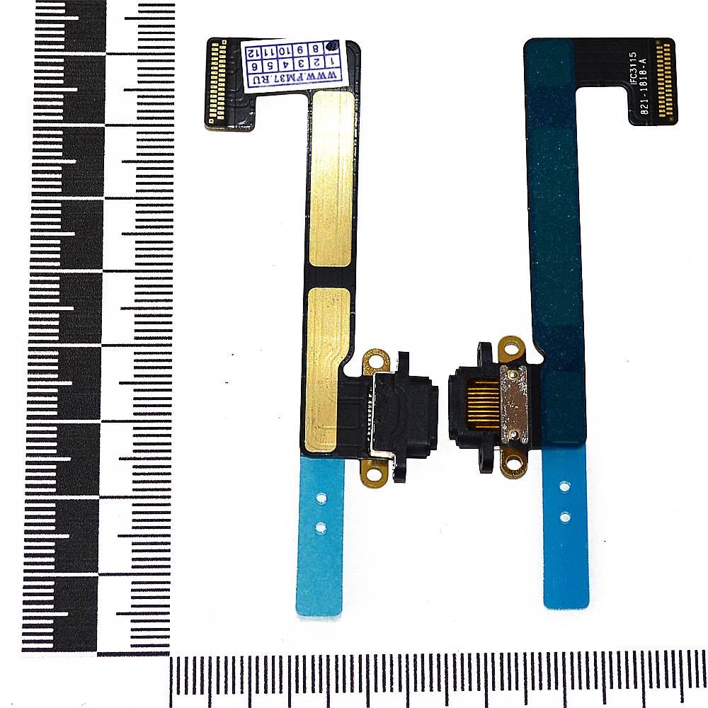 Шлейф iPad mini 2/mini 3 + разъем зарядки черный
