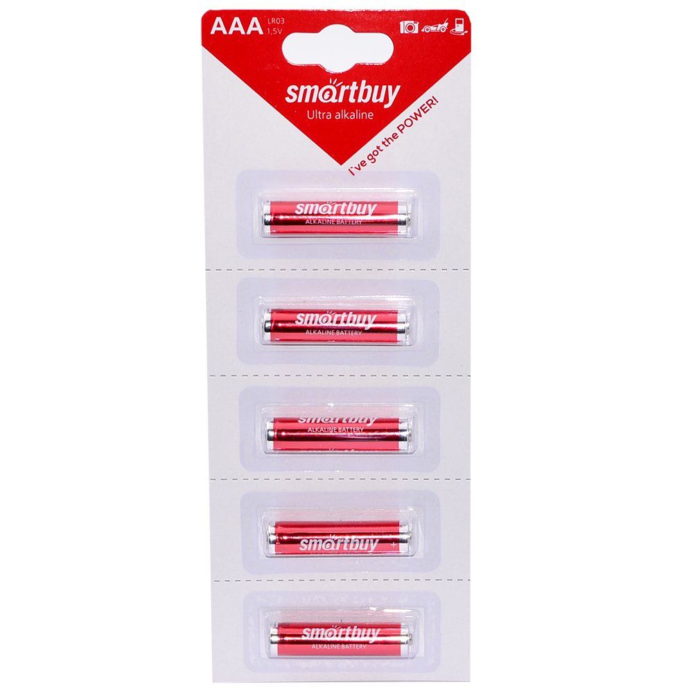 Батарейка алкалиновая SmartBuy AAA LR03 (блистер/5шт)