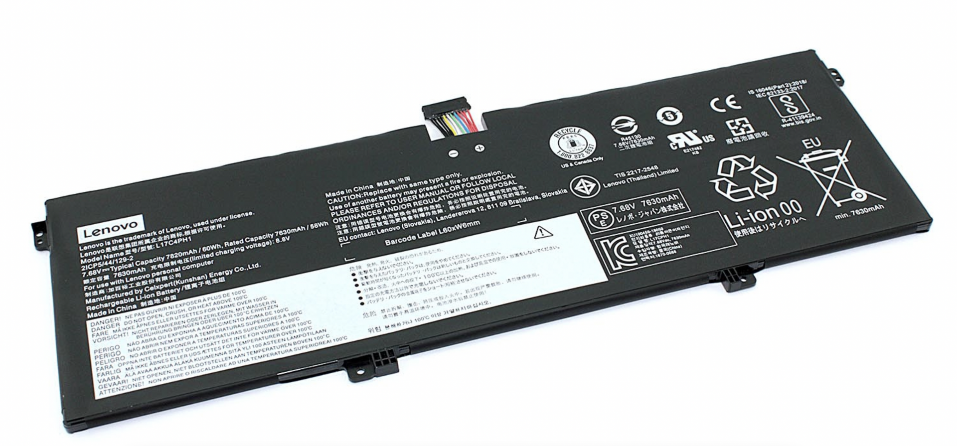 Аккумулятор LENOVO Yoga C930-13IKB 7.68V, 60Wh, Original