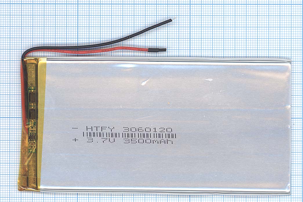 Аккумулятор Li-Pol (батарея) 3*60*120мм 2pin 3.7V/3500mAh